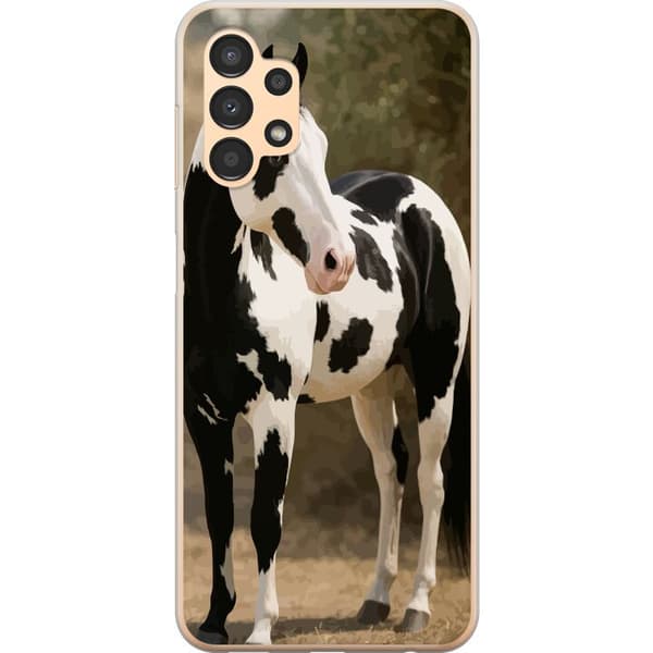 Samsung Galaxy A13 Gennemsigtig cover Smuk Hest - elegant illustration af hestemotiv