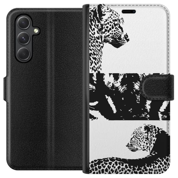Samsung Galaxy A15 5G Lompakkokotelo Leopard Faces