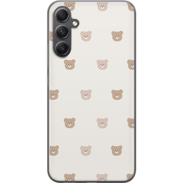 Samsung Galaxy A15 5G Gjennomsiktig deksel Teddybakgrunn - søte teddybjørner mot en myk bakgrunn