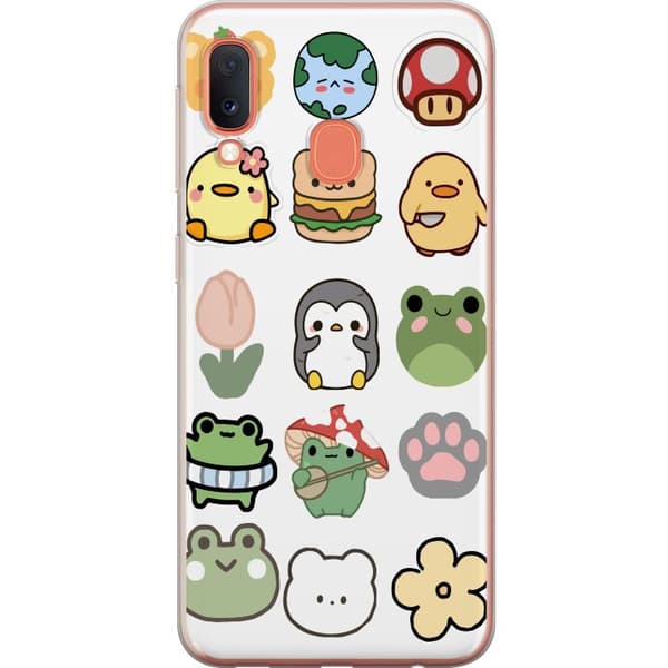 Samsung Galaxy A20e Läpinäkyvä kuori Kawaii Friends