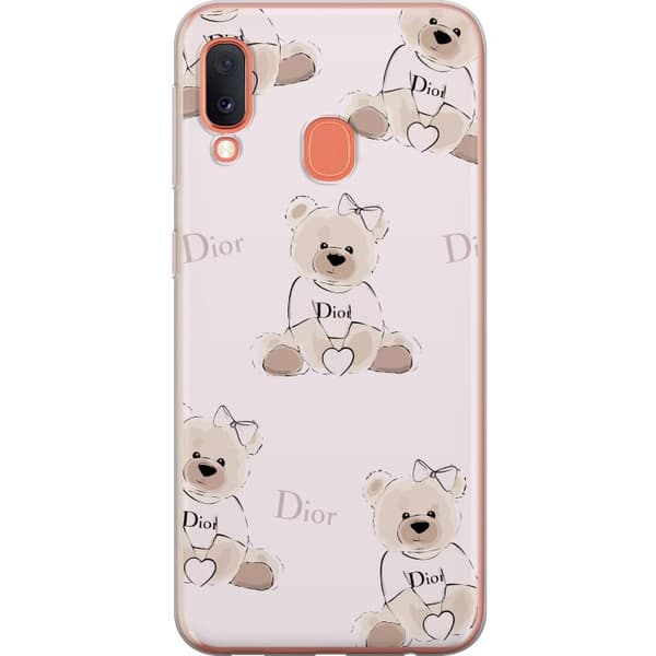 Samsung Galaxy A20e Läpinäkyvä kuori Teddy Dior Vibes - ylellinen nalle muotityyliin
