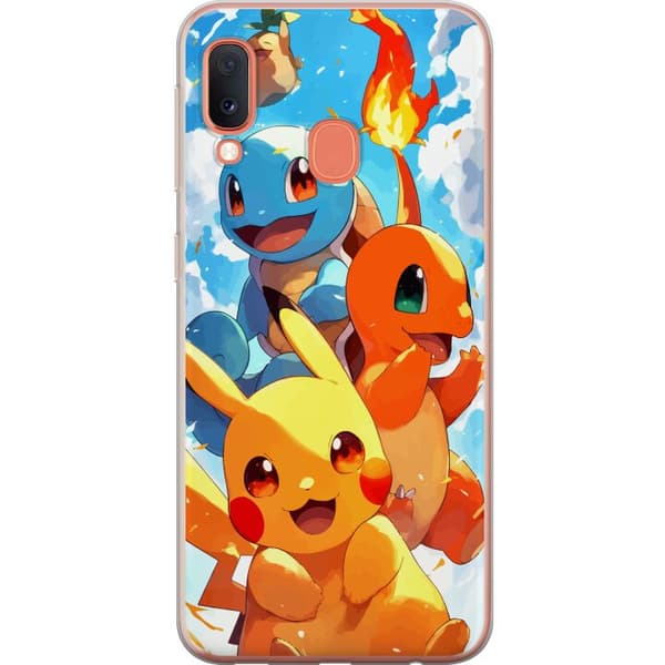 Samsung Galaxy A20e Läpinäkyvä kuori Pocket Creatures - innoittanut Pokémonista mainitsematta nimeä