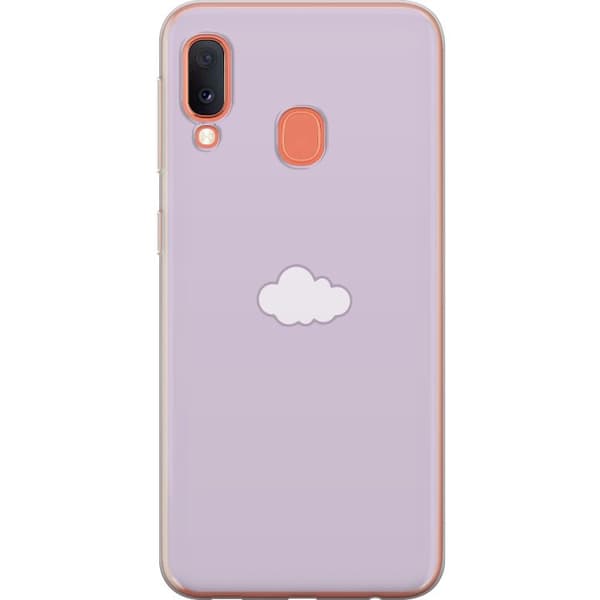 Samsung Galaxy A20e Läpinäkyvä kuori Lila Pilvi - minimalistinen pilvi lila taustalla