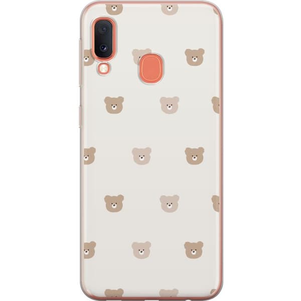 Samsung Galaxy A20e Gjennomsiktig deksel Teddybakgrunn - søte teddybjørner mot en myk bakgrunn