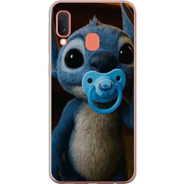 Samsung Galaxy A20e Gjennomsiktig deksel Stitch & Napp - babytema med søt karakter