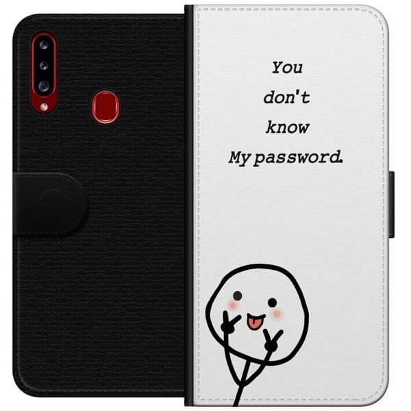 Samsung Galaxy A20s Plånboksfodral You Don’t Know My Password – edgy textmotiv med attityd