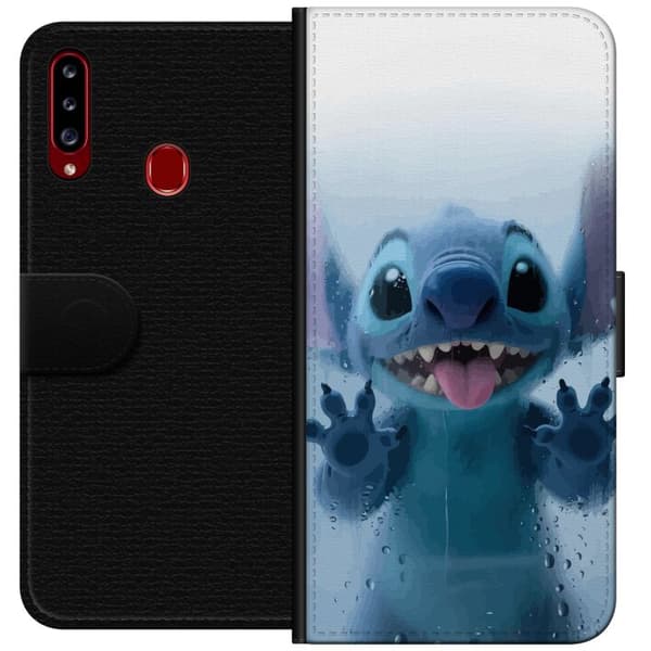 Samsung Galaxy A20s Plånboksfodral Stitch Window View – Stitch vid ett fönster i söt stil