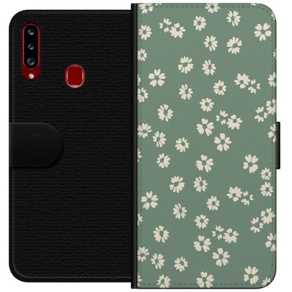 Samsung Galaxy A20s Lompakkokotelo Kukkaisunelma - Värikäs Kukkakuvio