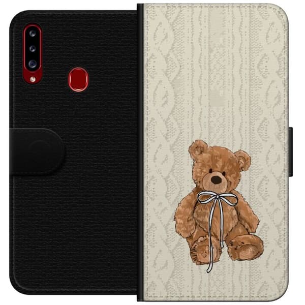 Samsung Galaxy A20s Plånboksfodral Liten Nalle – klassisk nalle i enkel design