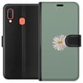 Pikkukuva 1 / 3: Samsung Galaxy A20e Lompakkokotelo Vihreä Minimalikukka - tyylikäs kukka vihreällä taustalla