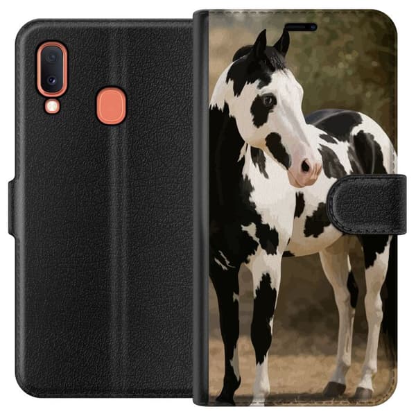 Samsung Galaxy A20e Lompakkokotelo Kaunis Hevonen - elegantti hevonen kuva-aihe