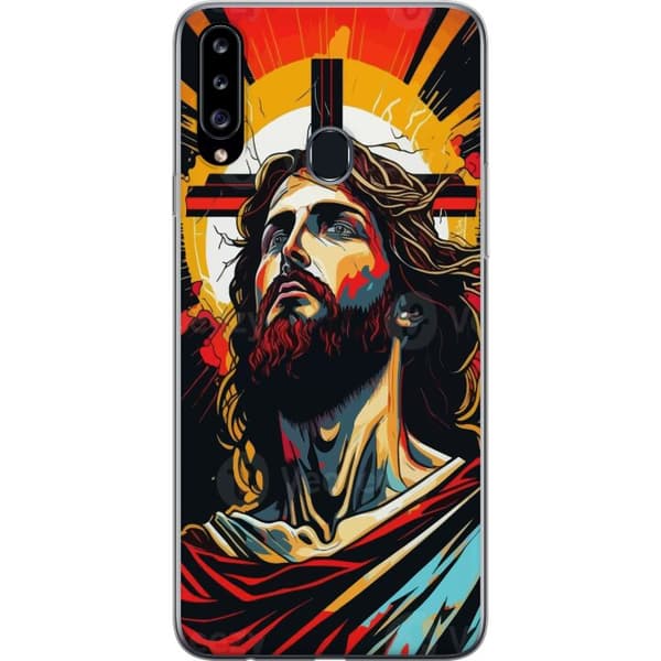 Samsung Galaxy A20s Läpinäkyvä kuori Jeesus ja Kortti - uskonnollinen motiivi syvällä symboliikalla
