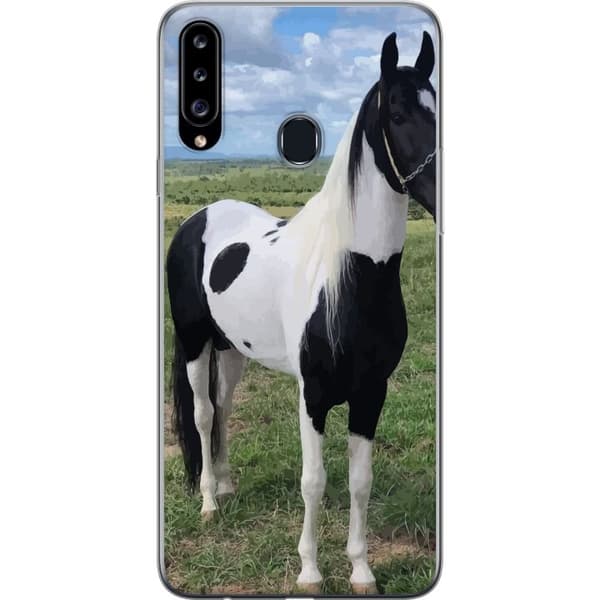 Samsung Galaxy A20s Gjennomsiktig deksel Heste Magi - stilisert hest i en rolig fargepalett