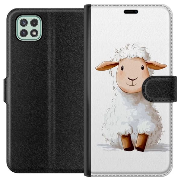 Samsung Galaxy A22 5G Plånboksfodral Sött Lamm – tecknad stil för barn & babyprodukter