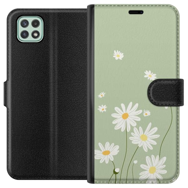 Samsung Galaxy A22 5G Plånboksfodral Prästkragar – blommigt mönster i svensk sommarstil