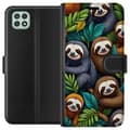 Miniatyrbild 1 av 3: Samsung Galaxy A22 5G Plånboksfodral Sengångarstil – avslappnat motiv med söt sengångare