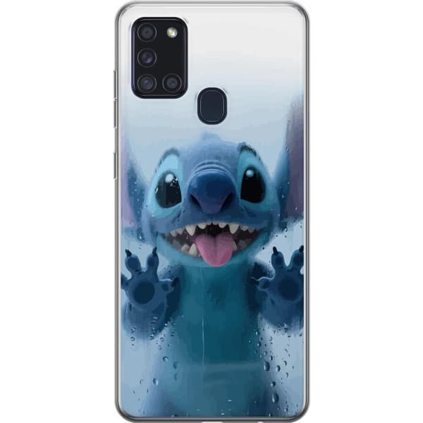 Samsung Galaxy A21s Genomskinligt Skal Stitch Window View – Stitch vid ett fönster i söt stil