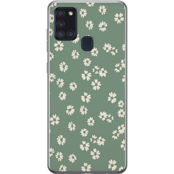 Samsung Galaxy A21s Genomskinligt Skal Blomsterdröm – färgglatt blommönster