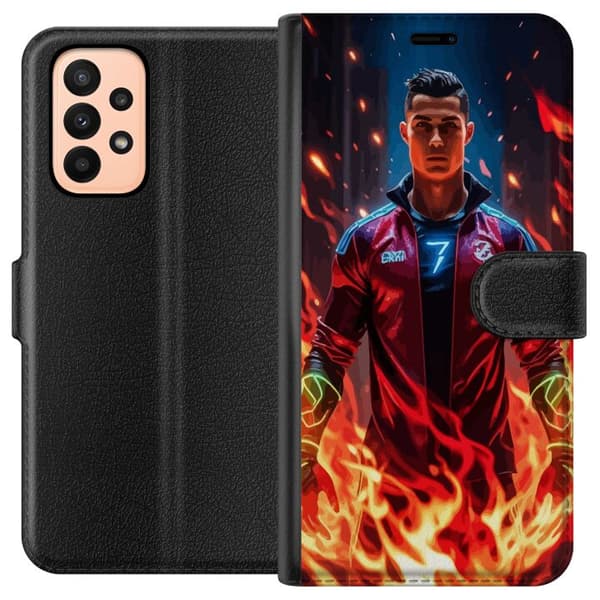 Samsung Galaxy A23 Tegnebogsetui Ronaldo Inferno - fodboldhelt i flammer