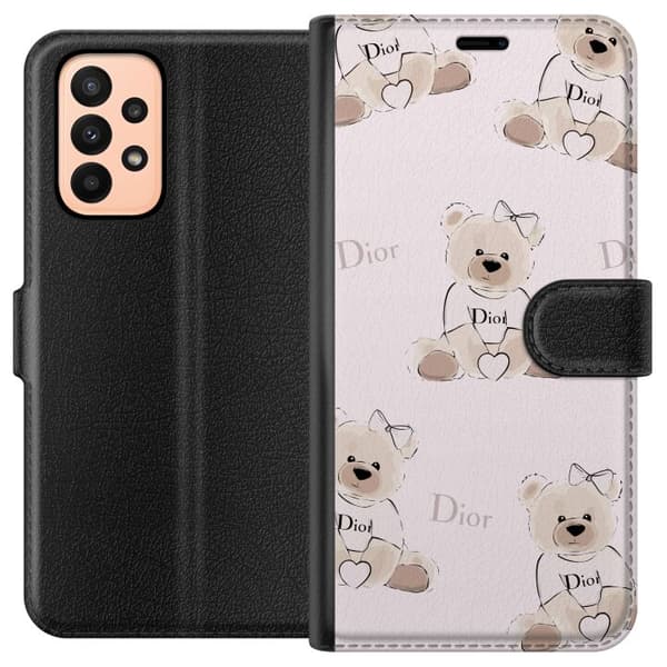 Samsung Galaxy A23 Plånboksfodral Teddy Dior Vibes – lyxig nalle i fashionstil