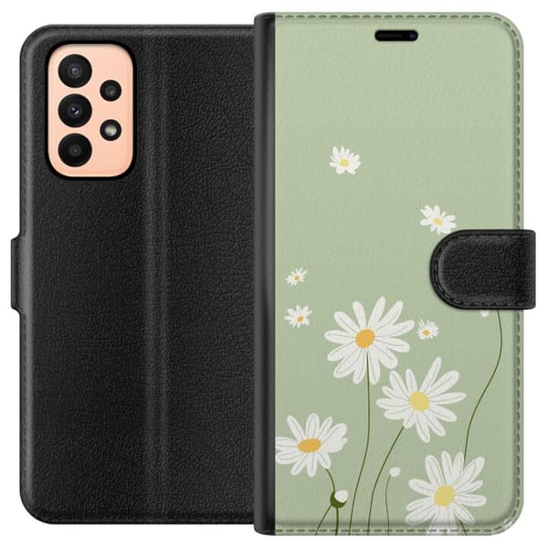 Samsung Galaxy A23 Plånboksfodral Prästkragar – blommigt mönster i svensk sommarstil