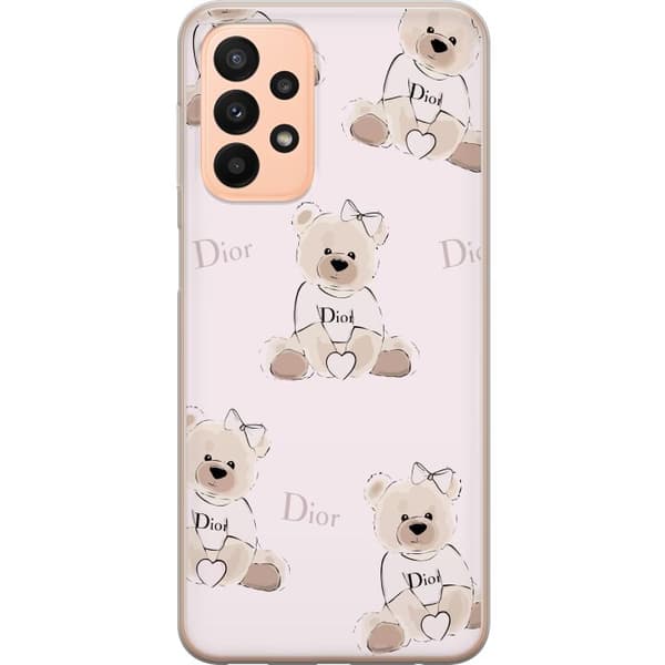 Samsung Galaxy A23 Gennemsigtig cover Teddy Dior Vibes - luksuriøs bamse i modetil
