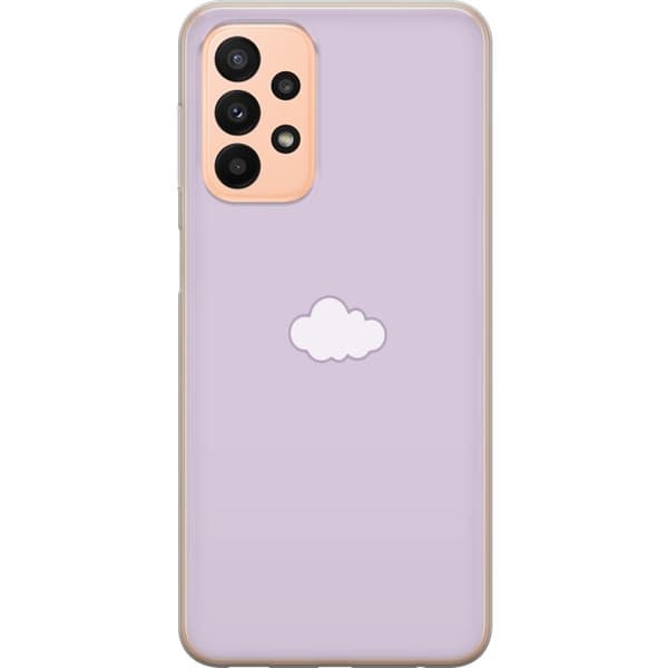 Samsung Galaxy A23 Gennemsigtig cover Lilla Sky - minimalistisk sky på lilla baggrund