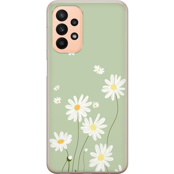 Samsung Galaxy A23 Gennemsigtig cover Præstekraver - blomstret mønster i svensk sommerstil