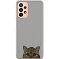 Miniatyrbillede 1 af 3: Samsung Galaxy A23 5G Gennemsigtig cover Grå Katteblik - stilfuld kat design med grå baggrund