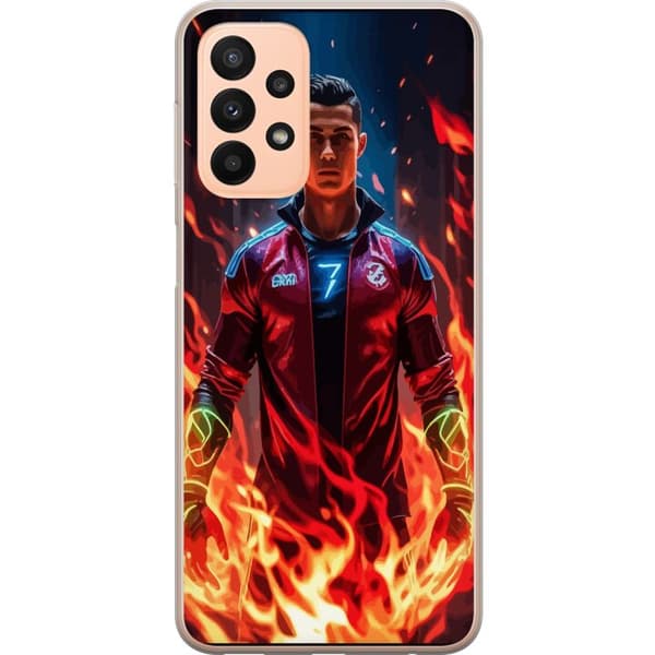 Samsung Galaxy A23 5G Gennemsigtig cover Ronaldo Inferno - fodboldhelt i flammer