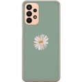 Miniatyrbild 1 av 3: Samsung Galaxy A23 5G Genomskinligt Skal Grön Minimalblomma – stilren blomma på grön bakgrund