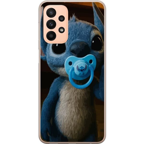 Samsung Galaxy A23 5G Gennemsigtig cover Stitch & Napp - babytema med sød karakter