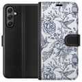 Pikkukuva 1 / 3: Samsung Galaxy A24 4G Lompakkokotelo Kukat & Linnut - Romanttinen Vintage-tyylinen Kuviointi