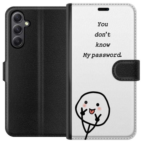 Samsung Galaxy A24 4G Plånboksfodral You Don’t Know My Password – edgy textmotiv med attityd