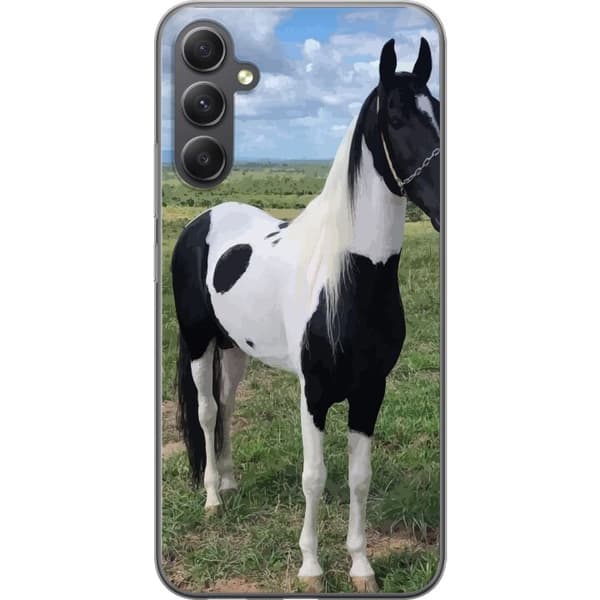 Samsung Galaxy A24 4G Gennemsigtig cover Hestemagi - stiliseret hest i en rolig farveskala
