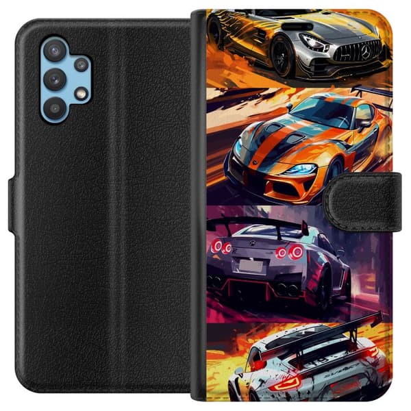 Samsung Galaxy A32 5G Lompakkokotelo Ralli kuume - vauhdikas teema ralliautoilla