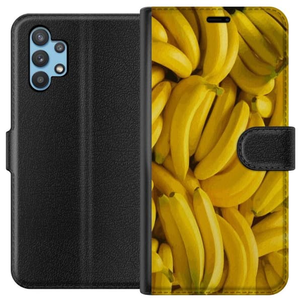 Samsung Galaxy A32 5G Tegnebogsetui Banan mønster