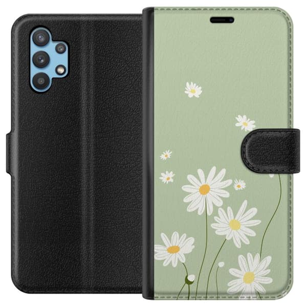 Samsung Galaxy A32 5G Tegnebogsetui Præstekraver - blomstret mønster i svensk sommerstil
