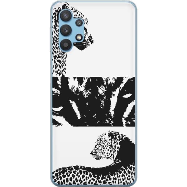 Samsung Galaxy A32 5G Gennemsigtig cover Leopard Faces