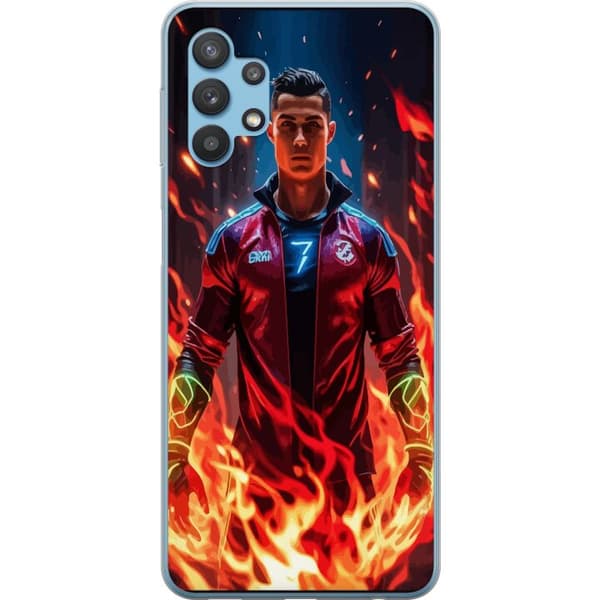 Samsung Galaxy A32 5G Gennemsigtig cover Ronaldo Inferno - fodboldhelt i flammer