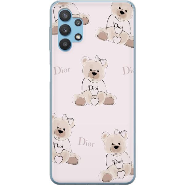 Samsung Galaxy A32 5G Gennemsigtig cover Teddy Dior Vibes - luksuriøs bamse i modetil
