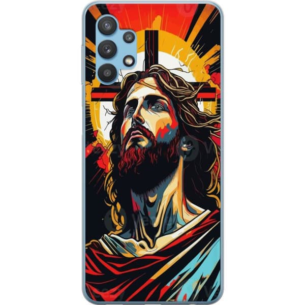 Samsung Galaxy A32 5G Läpinäkyvä kuori Jeesus ja Kortti - uskonnollinen motiivi syvällä symboliikalla