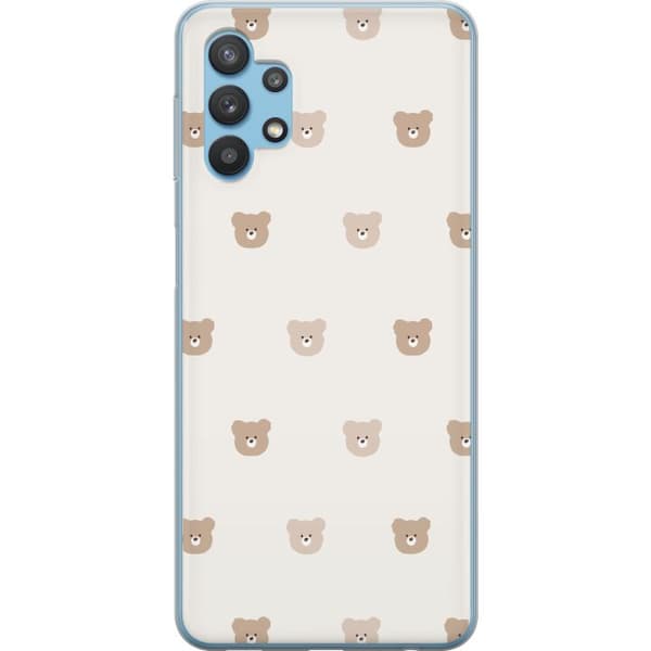Samsung Galaxy A32 5G Gennemsigtig cover Teddybaggrund - søde teddybjørne mod en blød baggrund