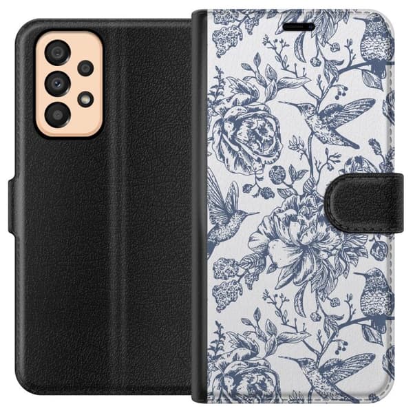 Samsung Galaxy A33 5G Tegnebogsetui Blomster & Fugle - Romantisk Vintage-stil Mønster