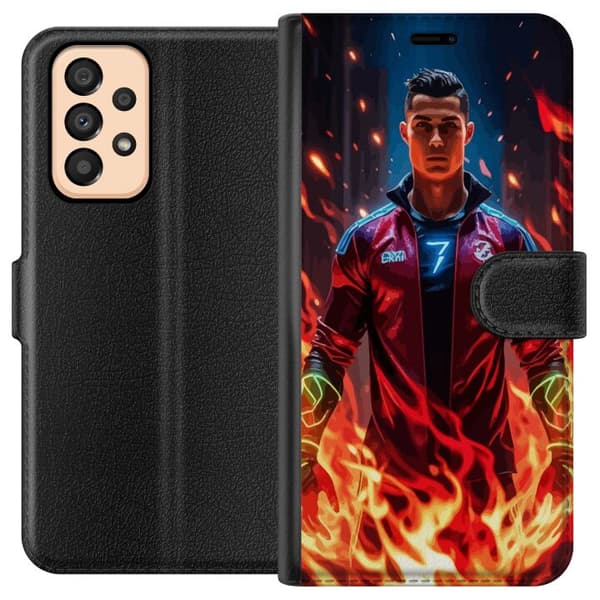 Samsung Galaxy A33 5G Tegnebogsetui Ronaldo Inferno - fodboldhelt i flammer