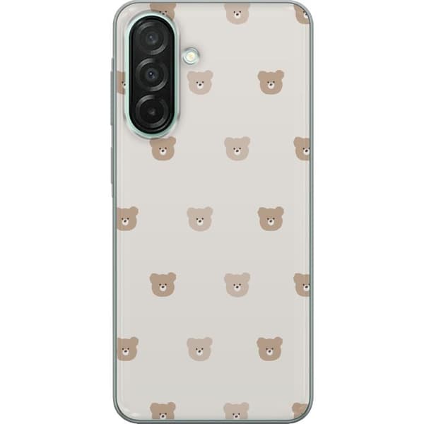 Samsung Galaxy A26 Läpinäkyvä kuori Teddy-tausta - söpöt teddykarhut pehmeällä taustalla