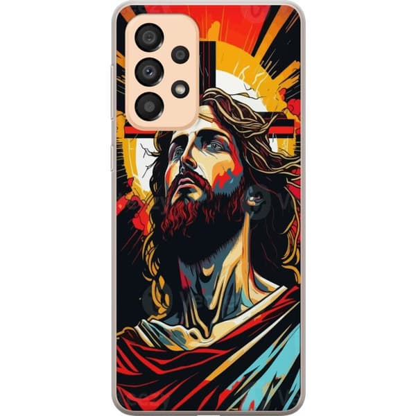 Samsung Galaxy A33 5G Läpinäkyvä kuori Jeesus ja Kortti - uskonnollinen motiivi syvällä symboliikalla