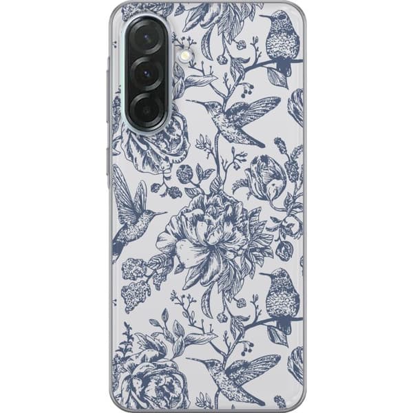 Samsung Galaxy A36 Genomskinligt Skal Blomster & Fåglar – romantiskt mönster i vintage-stil