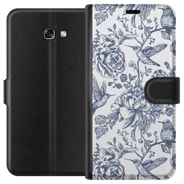 Samsung Galaxy A3 (2017) Lompakkokotelo Kukat & Linnut - Romanttinen Vintage-tyylinen Kuviointi