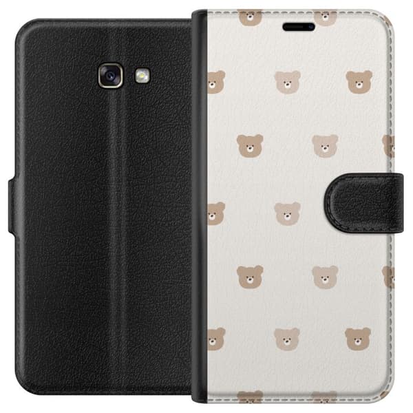 Samsung Galaxy A3 (2017) Lompakkokotelo Teddy-tausta - söpöt teddykarhut pehmeällä taustalla